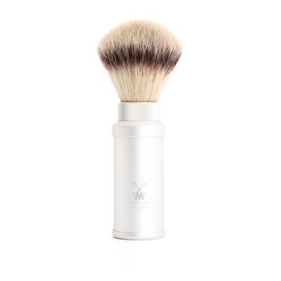 TRAVEL Travel shaving brush Silvertip Fibre Anodised aluminium silver i gruppen Skgg & Rakning / Rakborste / Syntetiskt hr hos UnderCclub AB (31M530)