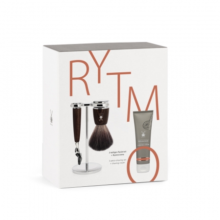 Set Rytmo Walnut, Pure Badger Fusion Shaving Cream Grapefruit/mint i gruppen Sk�gg & Rakning / Rakset hos UnderCclub AB (GSRYTMO222)