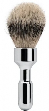 Shaving Brush, Badger Hair Silver Tip, Bright Chrome i gruppen Sk�gg & Rakning / Rakborste hos UnderCclub AB (MER-1701001)