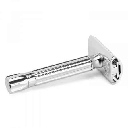 De Razor 500c, Adjustable Blade Gap, Short Handle, Metal Knob Bright Chrom i gruppen Sk�gg & Rakning / Rakhyvel och rakkniv / S�kerhetshyvel hos UnderCclub AB (MER-500101)