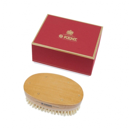 Handmade Satinwood Military Style Pure White Soft Bristle Brush i gruppen H�rv�rd / H�rborstar / H�rborste Svinborst hos UnderCclub AB (MHS18S)