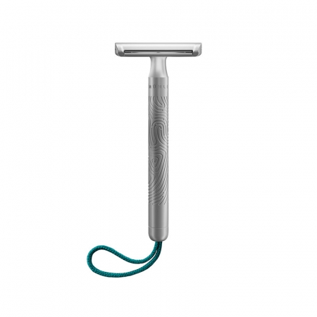 Companion Unisex Safety Razor Silver Matt - Turquoise i gruppen Sk�gg & Rakning / Rakhyvel och rakkniv / S�kerhetshyvel hos UnderCclub AB (RCOM04)