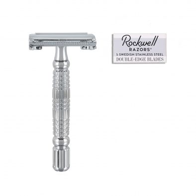 Rockwell R1 Double Edge Safety Razor White Chrome i gruppen Skgg & Rakning / Rakhyvel och rakkniv / Skerhetshyvel hos UnderCclub AB (RR-R1-WC)