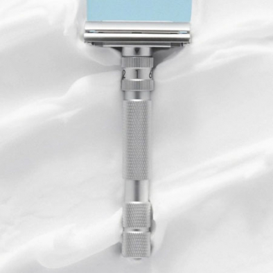 Rockwell T2 Safety Razor Twist-to-open Brushed Chrome i gruppen Skgg & Rakning / Rakhyvel och rakkniv / Skerhetshyvel hos UnderCclub AB (RR-T-BC)