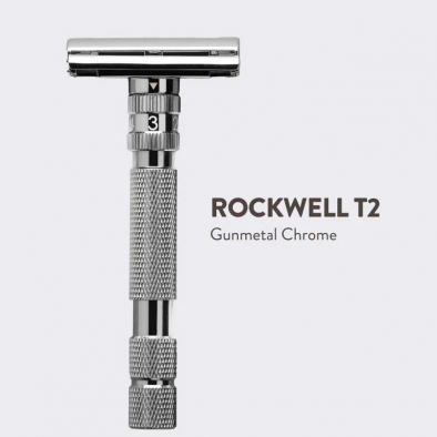 Rockwell T2 Safety Razor Twist-to-open Gun Metal i gruppen Skgg & Rakning / Rakhyvel och rakkniv / Skerhetshyvel hos UnderCclub AB (RR-T-GM)