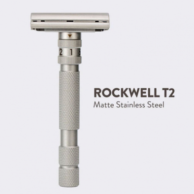 Rockwell T2 in Stainless Steel Butterfly Safety Razor i gruppen Skgg & Rakning / Rakhyvel och rakkniv / Skerhetshyvel hos UnderCclub AB (RR-T-SS)