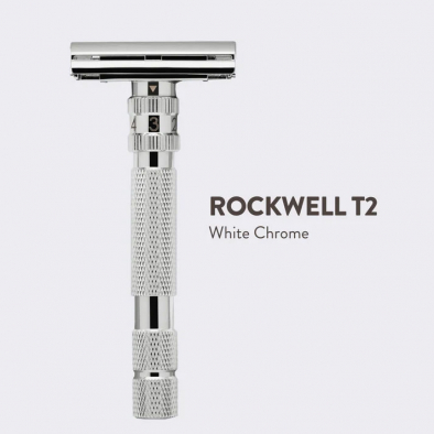 Rockwell T2 Safety Razor Twist-to-open White Chrome i gruppen Skgg & Rakning / Rakhyvel och rakkniv / Skerhetshyvel hos UnderCclub AB (RR-T-WC)