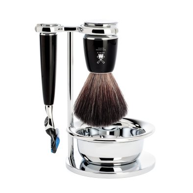 RYTMO set razor Fusion shaving brush bowl resin black synthetic i gruppen Skgg & Rakning / Rakset hos UnderCclub AB (S21M226SF)