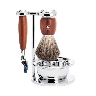 VIVO set razor Fusion shaving brush bowl Plum tree pure badger i gruppen Skgg & Rakning / Rakset hos UnderCclub AB (S81H331SF)