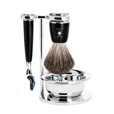 RYTMO set razor Fusion shaving brush bowl High-grade resin black pure badger i gruppen Skgg & Rakning / Rakset hos UnderCclub AB (S81M226SF)