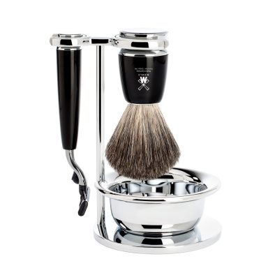 RYTMO set razor Mach3 shaving brush bowl resin black pure badger i gruppen Skgg & Rakning / Rakset hos UnderCclub AB (S81M226SM3)