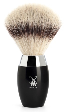 Kosmo Shaving Brush High-grade Resin, Black Synthetic, Silvertip Fibrea