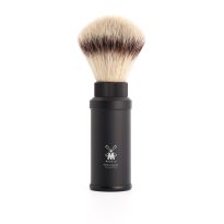 TRAVEL Travel shaving brush, Silvertip Fibre Anodised aluminium, black
