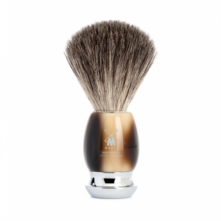 Vivo Shaving Brush High-grade Resin, Horn Brown Pure Badger