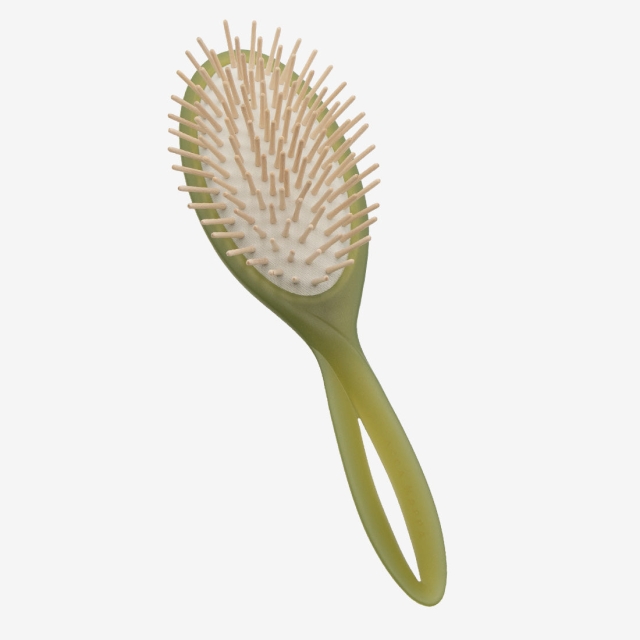 Infinito Hair Brush Wood Pins - Forest Green