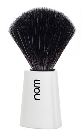 Carl Shaving Brush, Black Fibre, Handle Material Plastic White