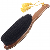 Luxury Hand-Finished Pure Black Bristle Clothes Brush