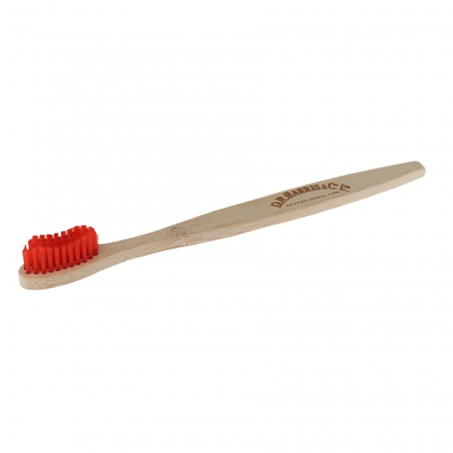 Red Bristle Biodegradable Bamboo Toothbrush - One Size