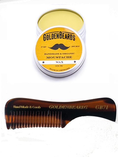 Gift Set Acetate Moustache Comb And Moustache Wax