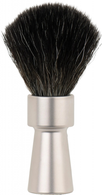 Shaving Brush 1100 Inox, Black Fibre, Synthetic, Stainless Steel