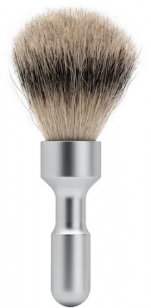 Shaving Brush, Badger Hair, Silver Tip, Matt Chrome