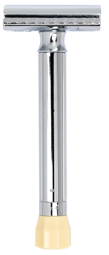 De Razor 510c, Straight Comb, Adjustable Blade Gap, Long Handle, Bright Chrome