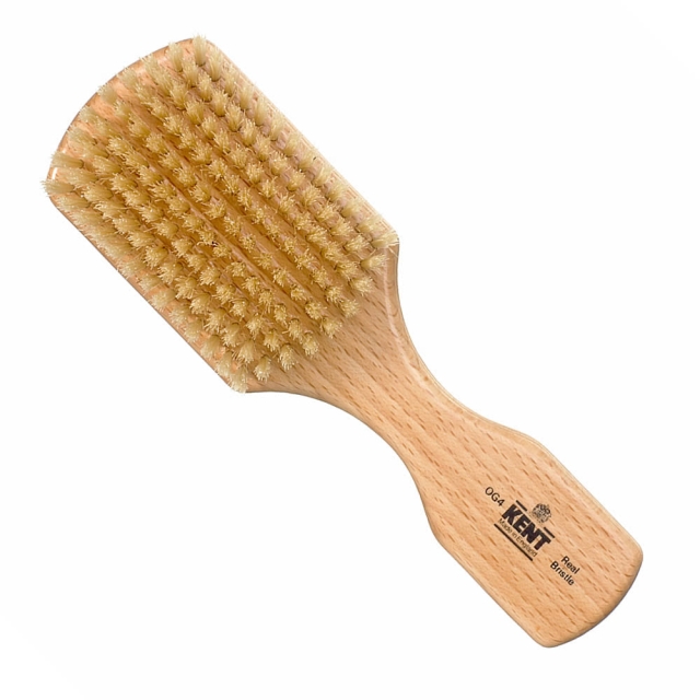 Mens Finest Beechwood Pure White Bristle Rectangular Club Brush