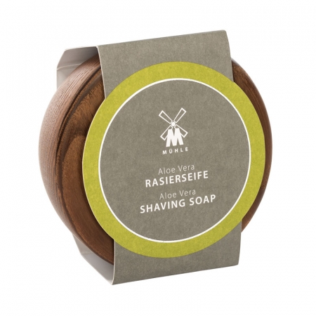 Skin Care Aloe Vera Wodden Bowl With Shaving Soap