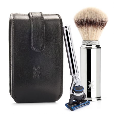 Travel Travel Shaving Kit, Florentine Leather-work Black, With Brush 31 M 20 + r