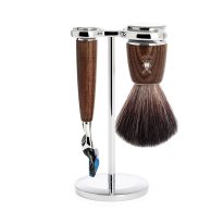 RYTMO set razor Fusion shaving brush Ash, steamed synthetic Black Fibre
