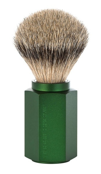 Hexagon Silvertip Shaving Brush Anodised Aluminum Forest