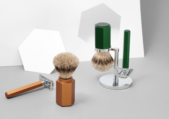 Hexagon Silvertip Shaving Brush Anodised Aluminum Forest