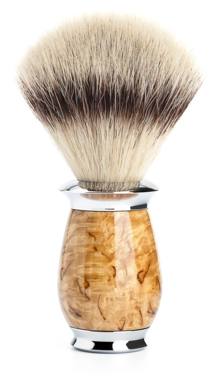 Purist Shaving Brush Karelian Burl Birch Synthetic, Silvertip Fibrea
