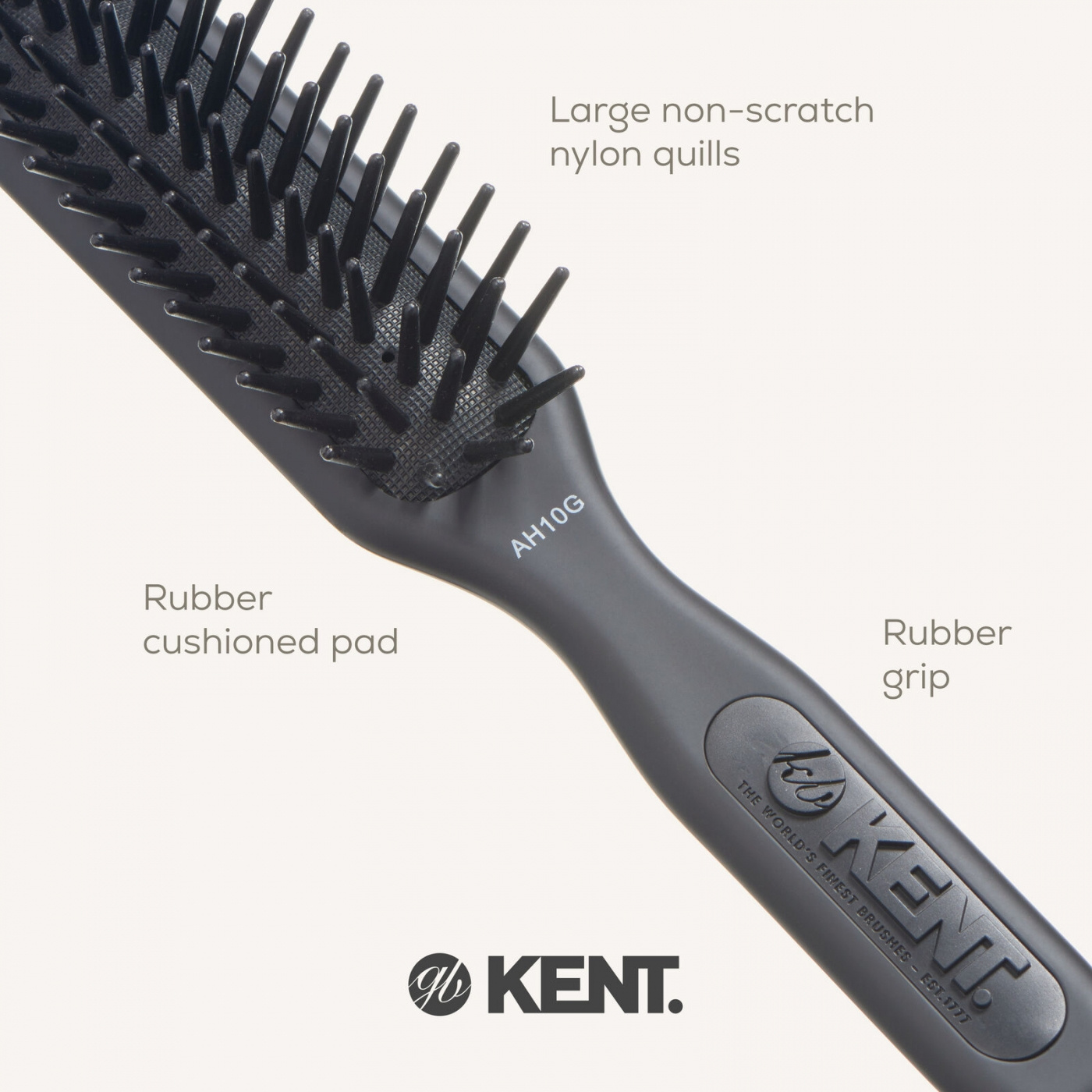 Airhedz Pro Narrow Phat Pin De-tangle Cushion Brush Black