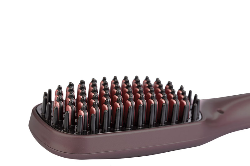 THERM Hot Hair Straightening Brush - Labor Pro Plum
