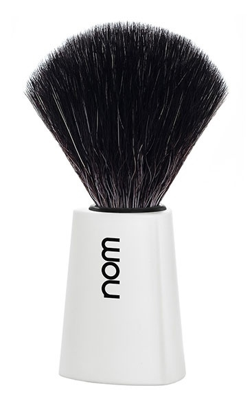 Carl Shaving Brush, Black Fibre, Handle Material Plastic White