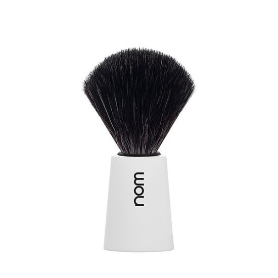 Carl Shaving Brush, Black Fibre, Handle Material Plastic White
