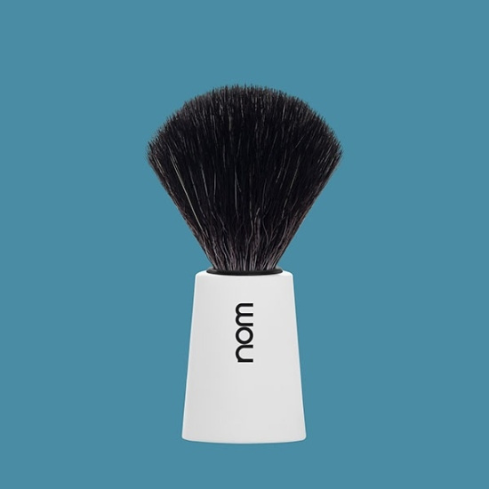 Carl Shaving Brush, Black Fibre, Handle Material Plastic White
