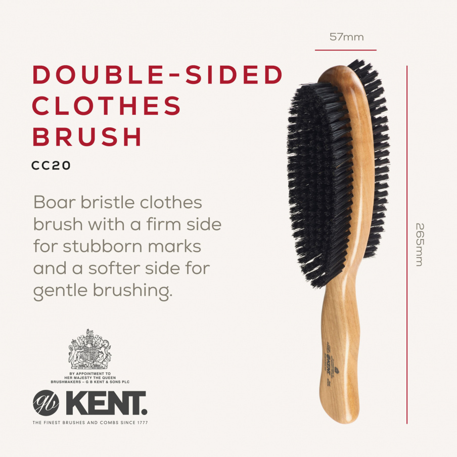Double-Sided Cherrywood Bristle Nylon Mix Clothes Brush