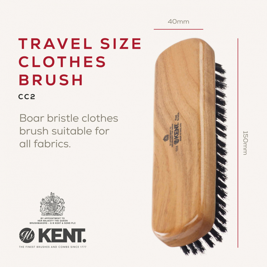 Travel Size Cherrywood Bristle Nylon Mix Clothes Brush