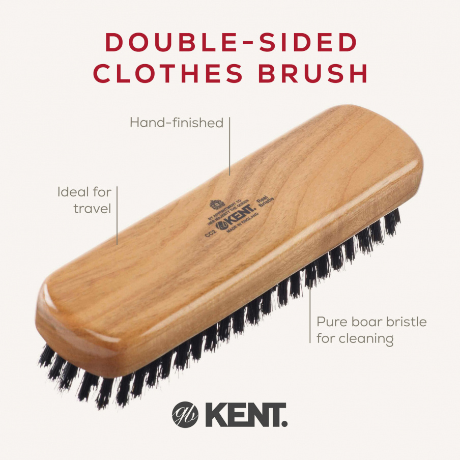 Travel Size Cherrywood Bristle Nylon Mix Clothes Brush
