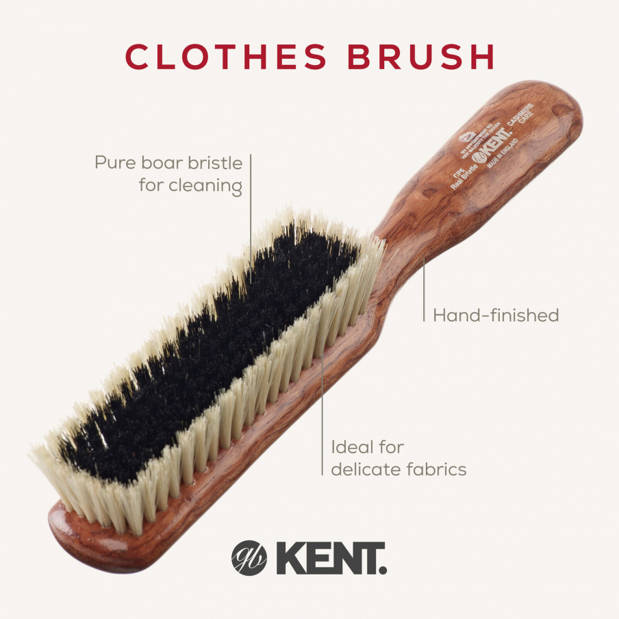 Cashmere Care Dark Wood Bristle Nylon Mix Clothes Brush