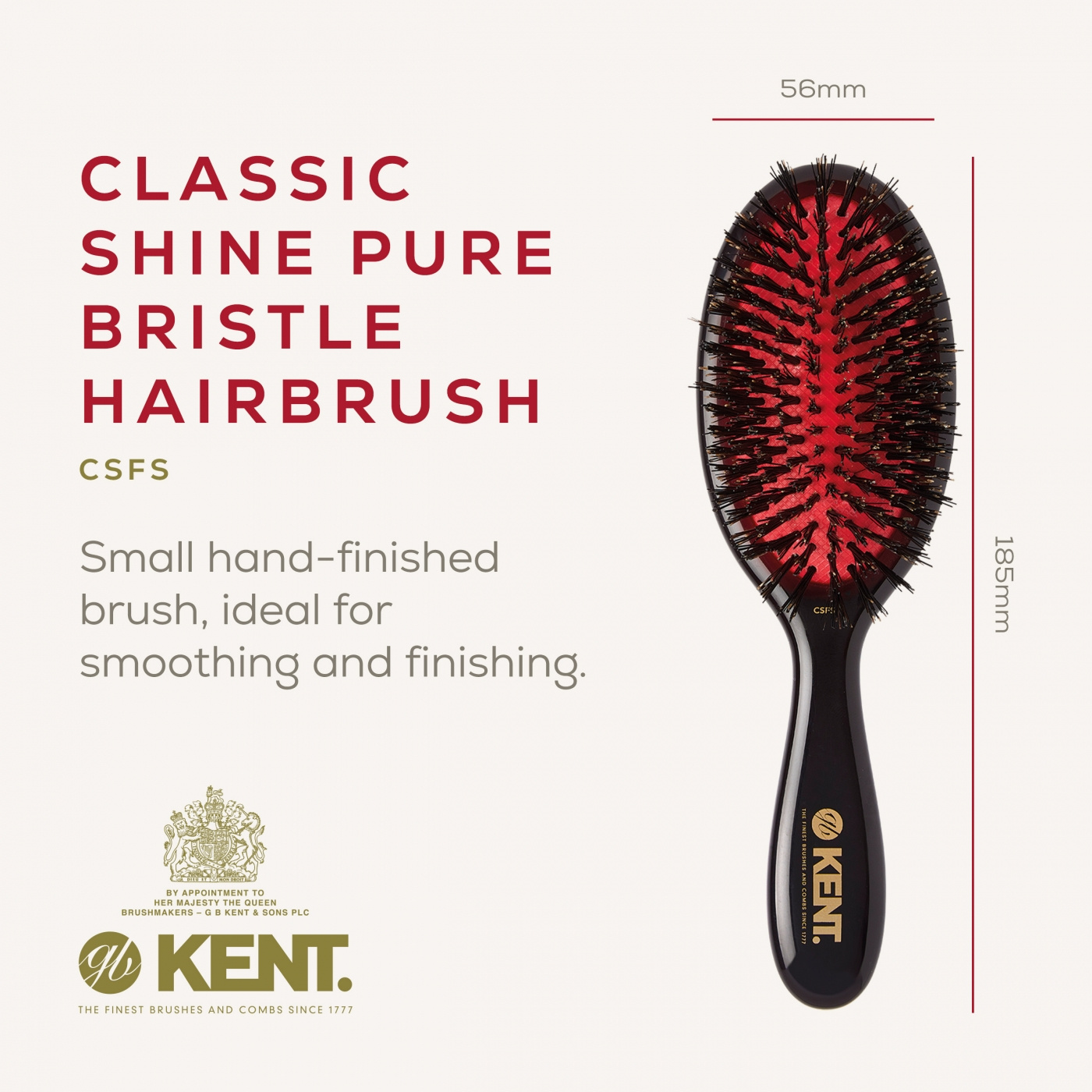 Classic Shine Small Black Bristle Hairbrush