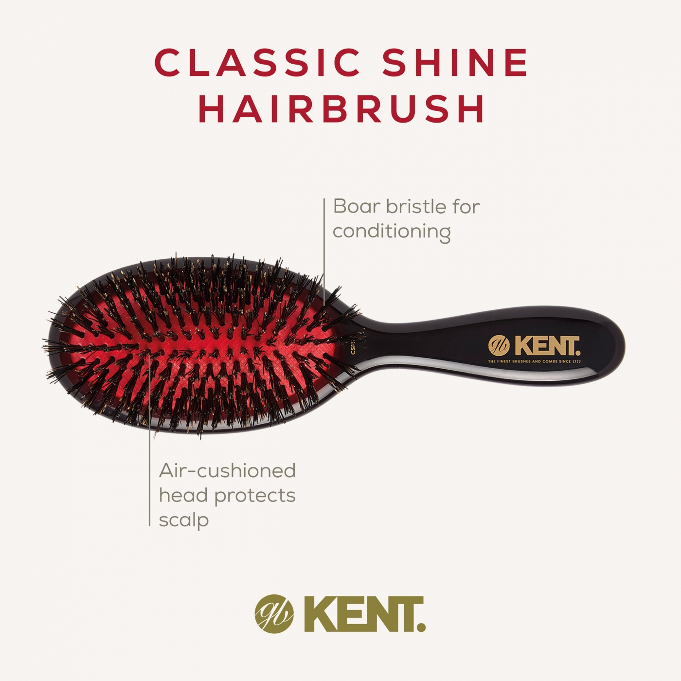 Classic Shine Small Black Bristle Hairbrush