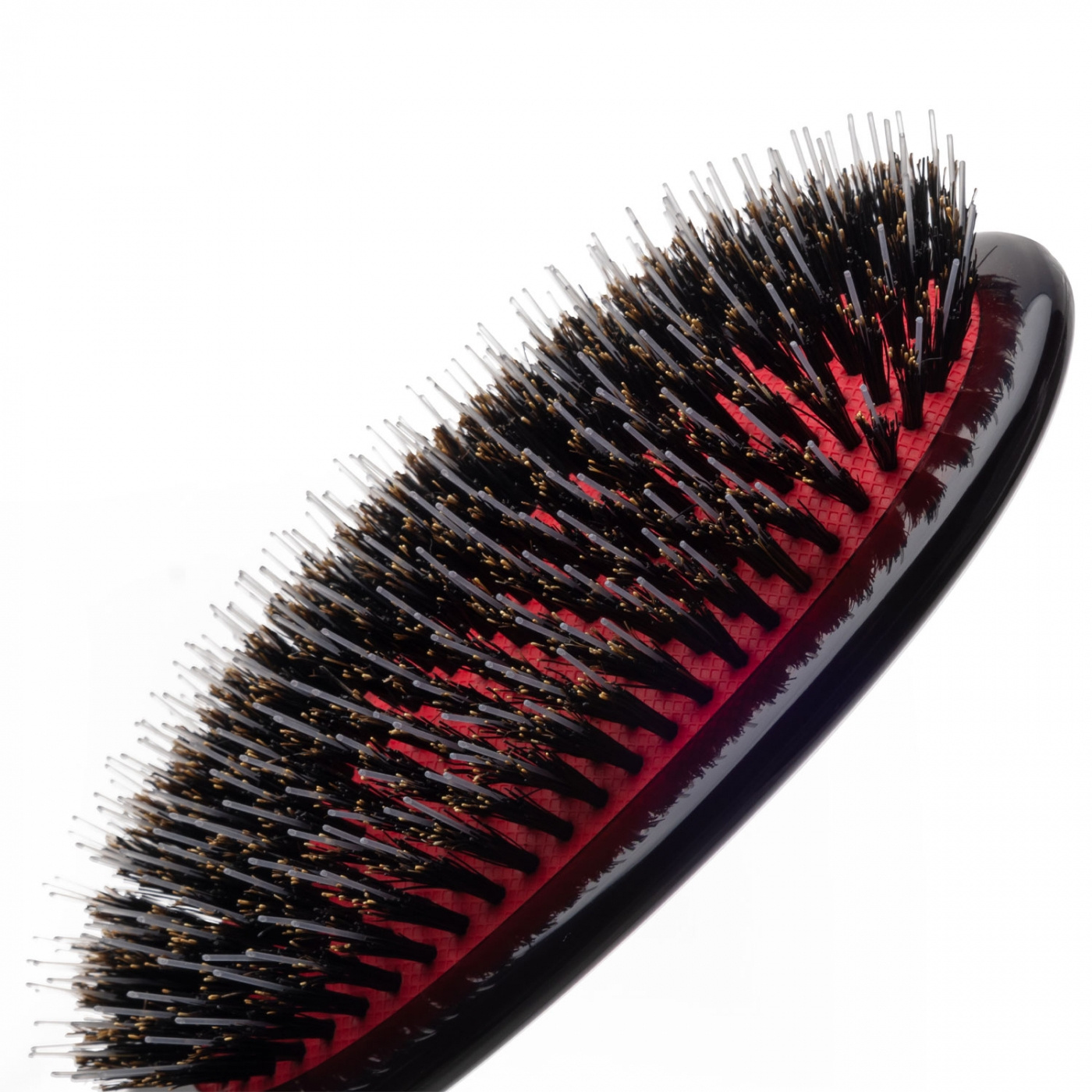 Classic Shine Large Black Porcupine Mixed Bristle Hairbrush