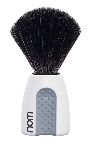 Erik Shaving Brush, Black Fibre, Handle Material Plastic White
