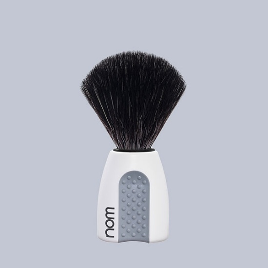Erik Shaving Brush, Black Fibre, Handle Material Plastic White