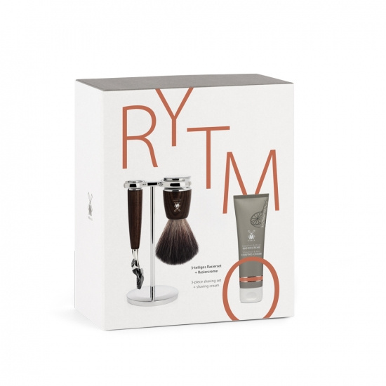 Set Rytmo Walnut, Pure Badger Fusion Shaving Cream Grapefruit/mint