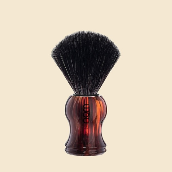 Gustav Shaving Brush, Black Fibre, Handle Material Plastic Havanna