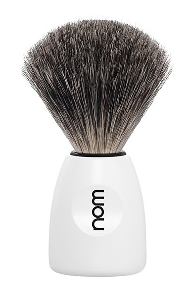 Lasse Shaving Brush, Pure Badger, Handle Material Plastic White
